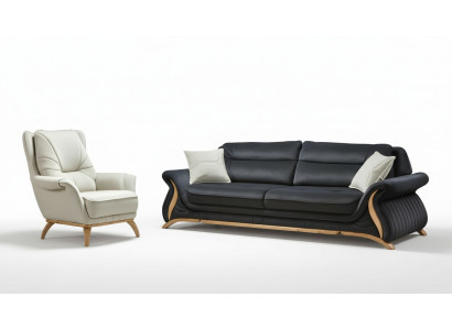 Design Sofa 3+1 Siedziba Fotel Couch Podkładka Luksusowa Klasyczna sztuczna skóra Kanapy