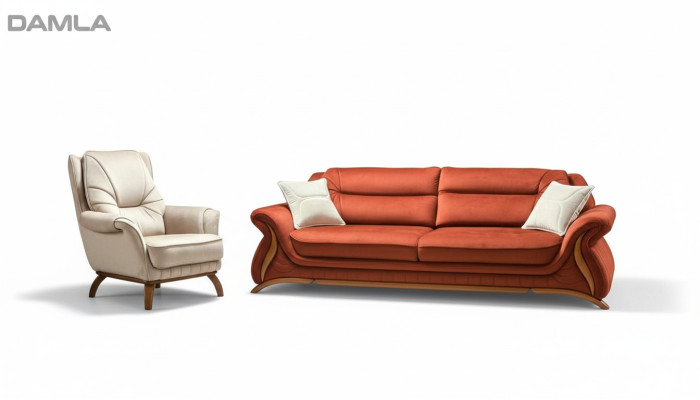 Sofa Kanapa Podkładka 3+1 Siedziba sztuczna skóra Sofy Fotel Siedziba Obcios Design
