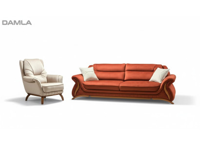 Sofa Kanapa Podkładka 3+1 Siedziba sztuczna skóra Sofy Fotel Siedziba Obcios Design