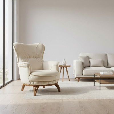 Fotel Luxury Design Włókienniczy Salon Meble Wypoczynkowe w Stylu Klasycznym