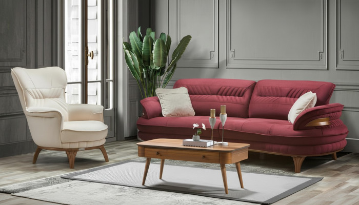 Sofa 3 miejsce do siedzenia + Fotel Sofa do salonu Sofy Fotel Luksusowe meble materiałowe