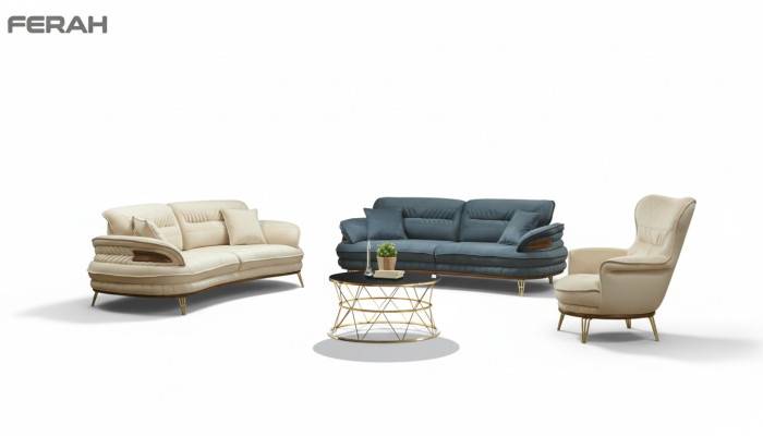 Zestaw sofowy 3+3+1 miejsce do siedzenia Sofa Fotel Sofy Ustawić Siedziba Luksusowy Zestaw