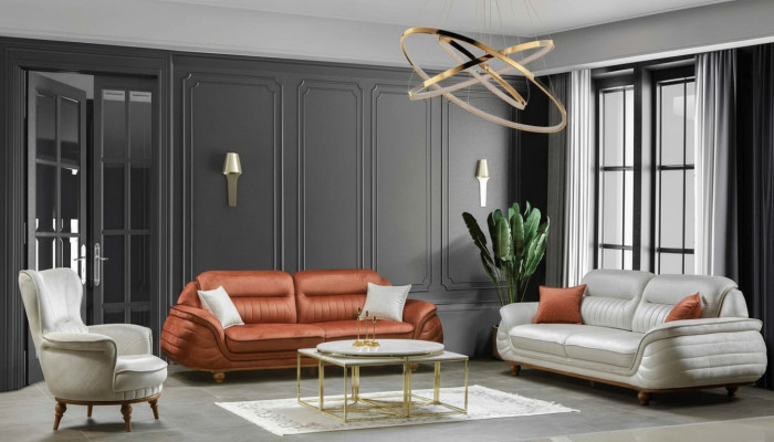 Ustawić Sofy Fotel Zestaw sofowy 3+3+1 miejsce do siedzenia Luksusowy Material Living Room