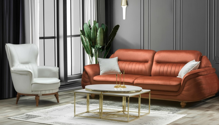 Sofa 3 miejsce do siedzenia + Fotel Sofa do salonu Sofy Fotel Materiał Meble Luxury