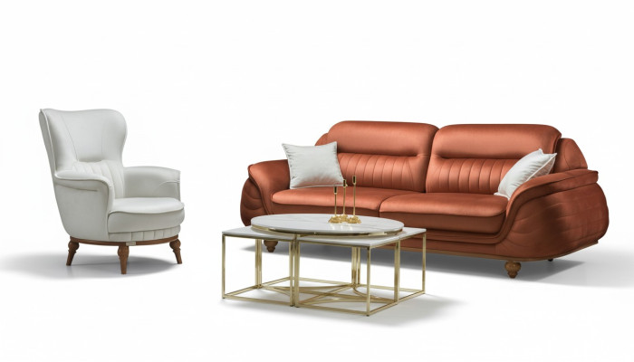Sofa 3 miejsce do siedzenia + Fotel Sofa do salonu Sofy Fotel Materiał Meble Luxury