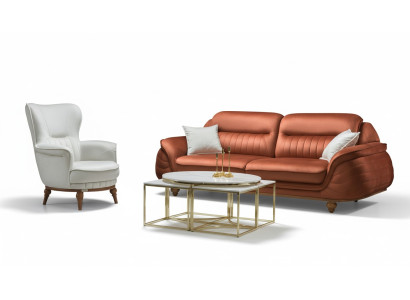 Sofa 3 miejsce do siedzenia + Fotel Sofa do salonu Sofy Fotel Materiał Meble Luxury