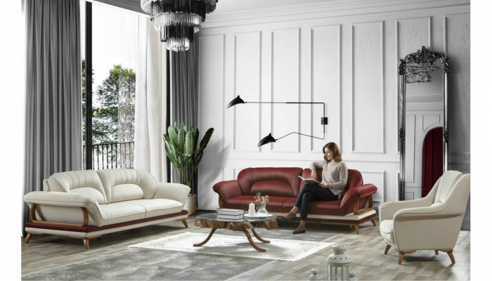 Luksusowy Zestaw Ustaw Zestaw sofowy 3+3+1 miejsce do siedzenia Sofa Fotel 3-częściowy. zestawy