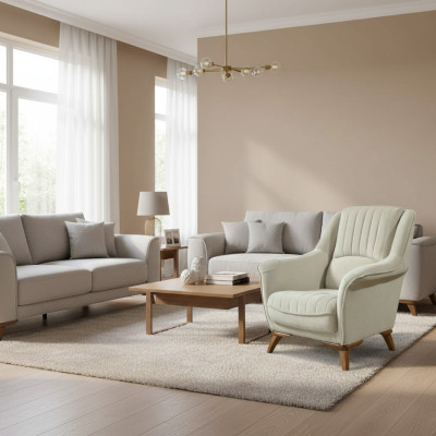 Fotel Siedziba Klasyczny Design Salon Podkładka Jednoosobowa Relaks Biały