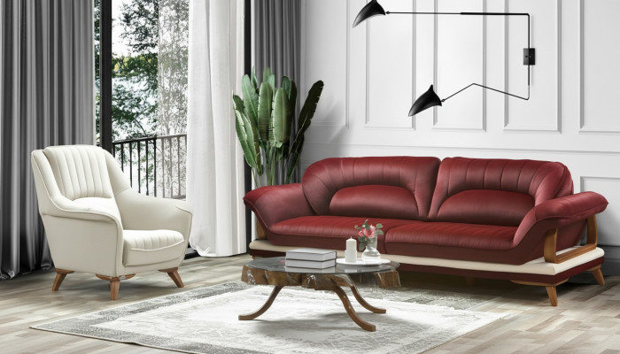 Sofa 3 miejsce do siedzenia Design Fotel Podkładka Siedziba Klasyczna trzyosobowa konstrukcja