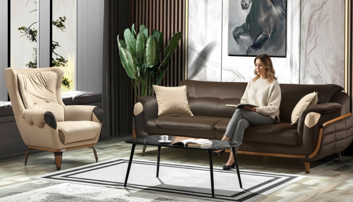 Sofa 3 miejsce do siedzenia Fotel Design Podkładka Siedziba Classic Design Living Room