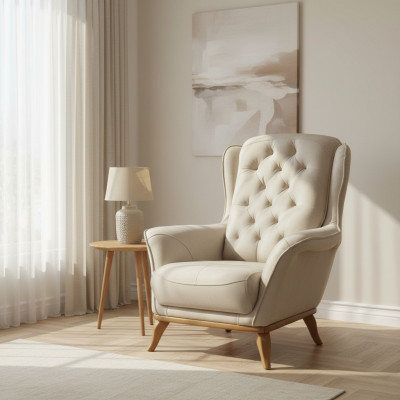 Fotel Luxury Design Meble Styl Klasyczny Włókienniczy Salon