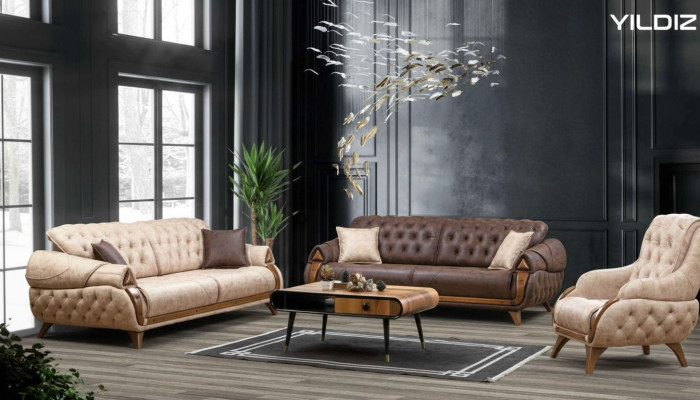 Sofa 3 miejsce do siedzenia Sofy Skóra Trzyosobowa Podkładka Design Living Room Meble