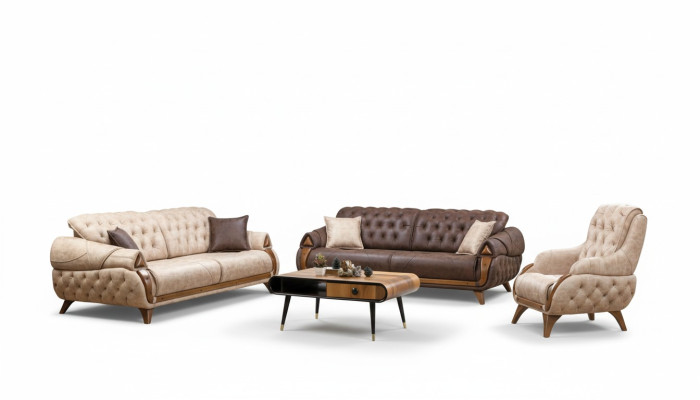 Sofa 3 miejsce do siedzenia Sofy Skóra Trzyosobowa Podkładka Design Living Room Meble