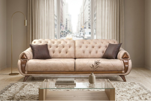 Sofa trzyosobowa kanapa Podkładka Design Siedziba Sofy Pokój Meble Skóra