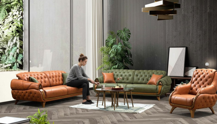 Zestaw sofowy 3+3 miejsce do siedzenia Sofa Kanapy Sofy Luksusowa Grupa Ustawić 2-częściowy