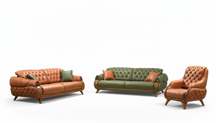 Zestaw sofowy 3+3 miejsce do siedzenia Sofa Kanapy Sofy Luksusowa Grupa Ustawić 2-częściowy