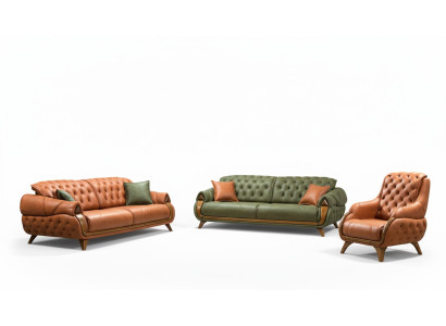 Zestaw sofowy 3+3 miejsce do siedzenia Sofa Kanapy Sofy Luksusowa Grupa Ustawić 2-częściowy