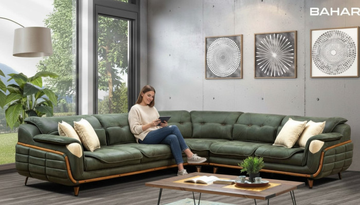 Design Narożnikowa kanapa Tapicerka kanapy w kształcie litery L luksusowy salon w delikatnym stylu