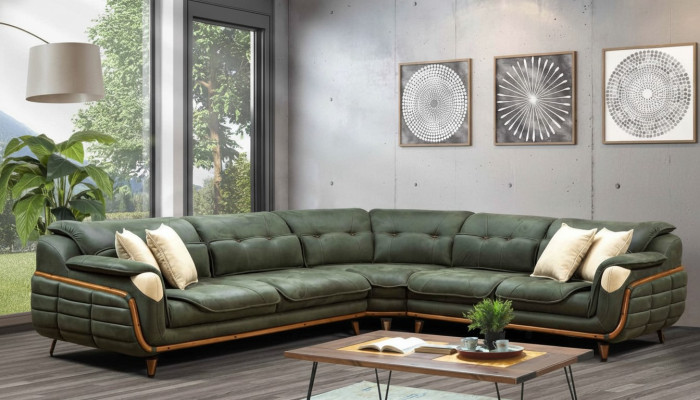 Design Narożnikowa kanapa Tapicerka kanapy w kształcie litery L luksusowy salon w delikatnym stylu
