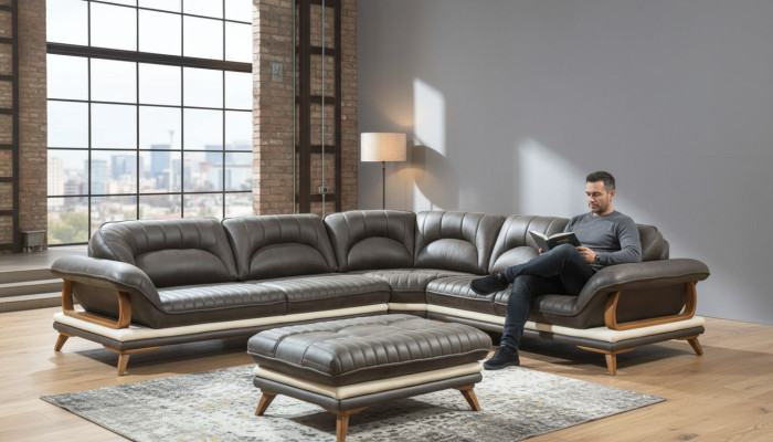 Narożnikowa kanapa Sofa w kształcie litery L podkładka sofy Żywy krajobraz tkanina sofa