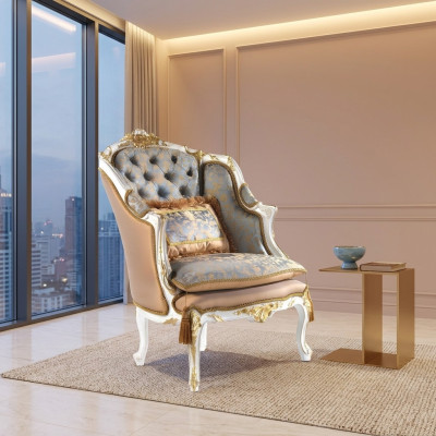 Fotel Biblioteka Czytanie Krzesło UszyFotel Sofa Podkładka Włoskie Meble Luxury
