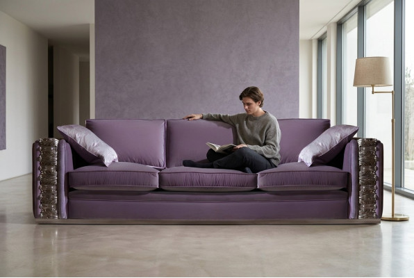 Sofa Klasyczna Duża xxl Sofa Salonowa Włókienniczy Czteroosobowa Włoska