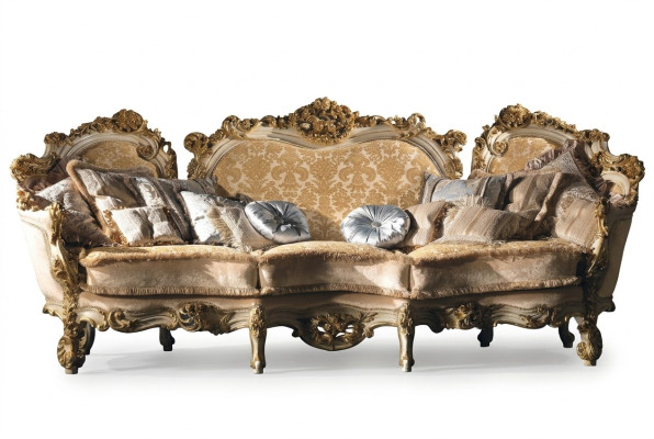 Sofy do Salonu Kanapa Podkładka Design Włókienniczy Drewno Exclusive Sofa 3 miejsce do siedzenia Nowe