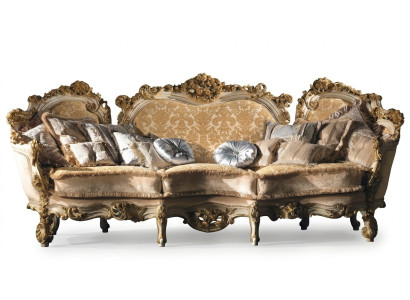 Sofy do Salonu Kanapa Podkładka Design Włókienniczy Drewno Exclusive Sofa 3 miejsce do siedzenia Nowe