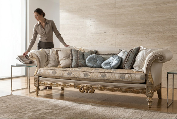 Sofa trzyosobowa Chesterfield klasyczna Żywy krajobraz sofa tekstylna 3 Siedziba kanapa