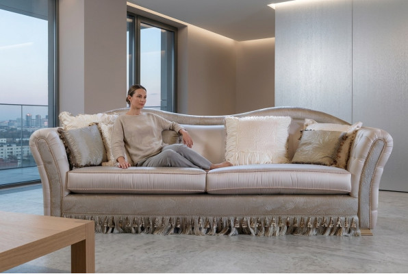 Sofa trzyosobowa Chesterfield klasyczna Żywy krajobraz sofa tekstylna 3 Siedziba New