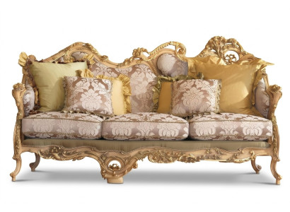 Klasyczna sofa Chesterfield z ręcznie rzeźbionymi detalami