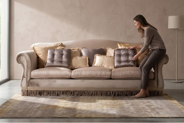 Sofa trzyosobowa Sofa 3-miejsce siedzące designerska sofa o nowoczesnym designie brązowa