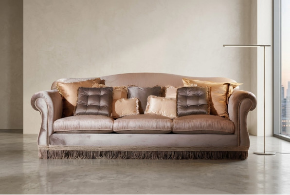 Sofa trzyosobowa Sofa 3-miejsce siedzące designerska sofa o nowoczesnym designie brązowa