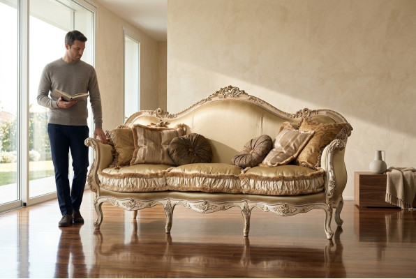 Włókienniczy Sofa Kanapa Podkładka Sofa 3 miejsce siedzące Sofy Sofy Art deco trzymiejscowe Nowe