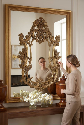 Lustro Lustro Baroque Rokoko lustro ścienne Włoskie Meble Lustro