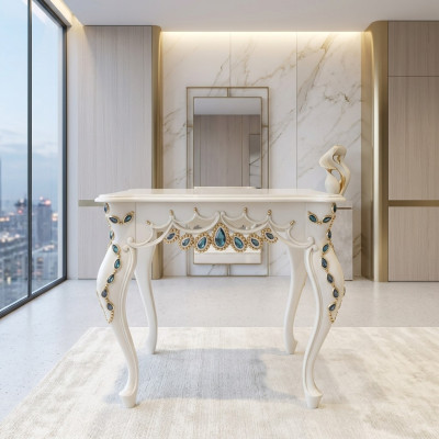 konsola Baroque Stolik Szkło Tabela Włoskie Meble Salon stoły Nowe