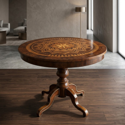 Stół obiadowy Okrągły Tabela jadalnia Salon Ustaw Drewno Design stoły Okrągłe Nowość