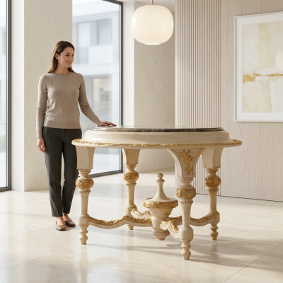 Drewniany stół vintage Stolik z prawdziwego drewna materiał do salonu Drewno Klasika
