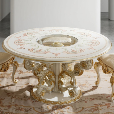 Stół obiadowy Design Meble Meble stoły Solidne drewno Tabela New Luxury Italian