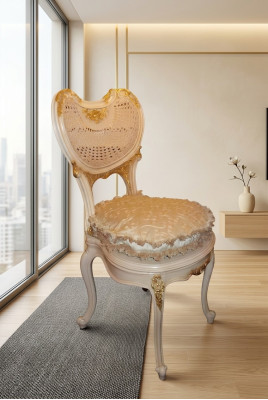 jadalnia Krzesło 1 miejsce siedzące Fotel Drewno Luxury Class Baroque Rokoko Meble Design Nowość