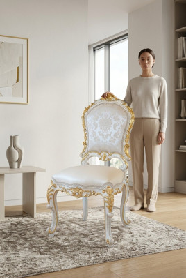 Design Pokój Dzienny Krzesło Jadalnia Pokój Krzesła Włókienniczy Materiał Podkładka Fotel Barokowy