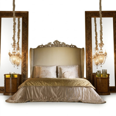Chesterfield Large Bed Zagłówek łóżka Baroque Rokoko Royal Style Meble