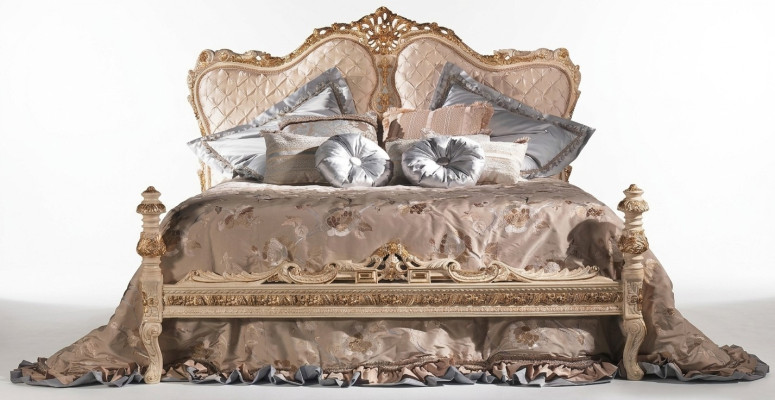 Chesterfield Łóżko Luksusowe Podwójne Włoskie Meble Meble Boiserie bed