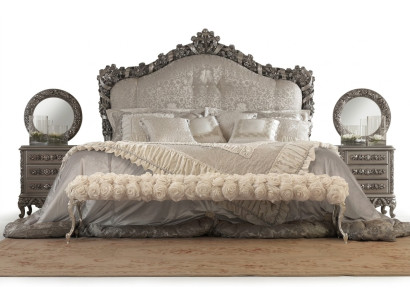 Chesterfield Łóżko Podwójne łóżko Skóra Antyk Style Luksusowe Włoskie Meble Nowe