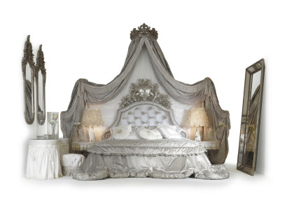 Łóżko Chesterfield Silver Luxury Sypialnia łóżka Italian Meble Design Nowość