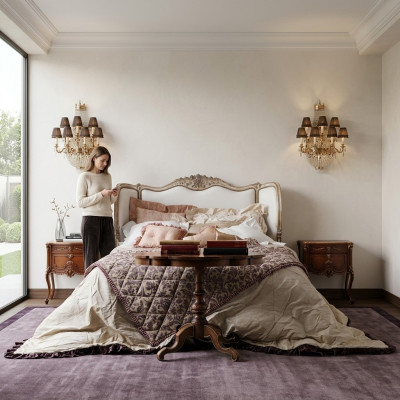 Classic Łóżko Podwójne łóżko Chesterfield Luxury Meble Italian Furnishings
