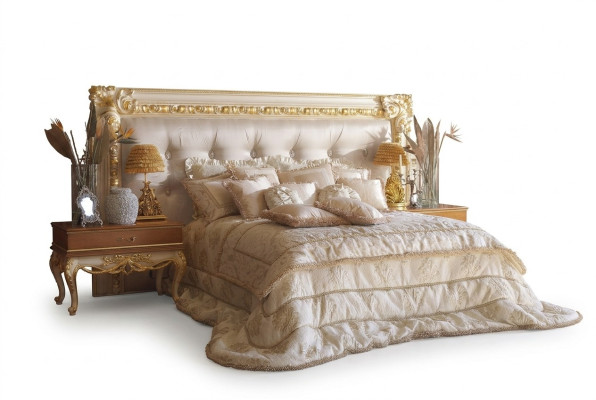Chesterfield Łóżko Luksusowe podwójne łóżka Włoskie meble Meble Boiserie