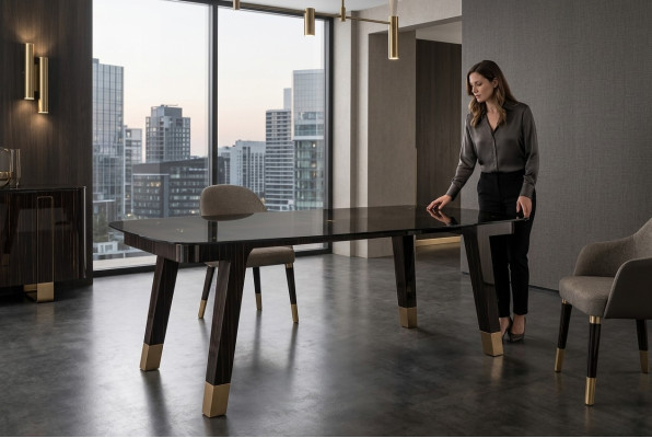 Stół obiadowy jadalnia Nowoczesny Salon Kuchnia stoły Design Tabela Metal Meble Nowość