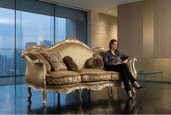 Sofa 3 miejsce siedzące Pokój dzienny Sofa Meble Drewno Senator Meble tapicerowane Sofa Meble Krzesło