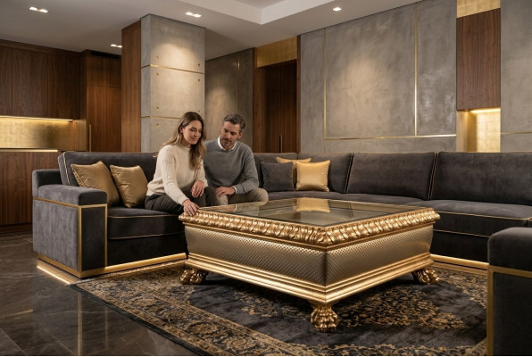 stolik kawowy Design Meble Style Baroque Drewno Włoski Tablica stoły Stoliki do kawy